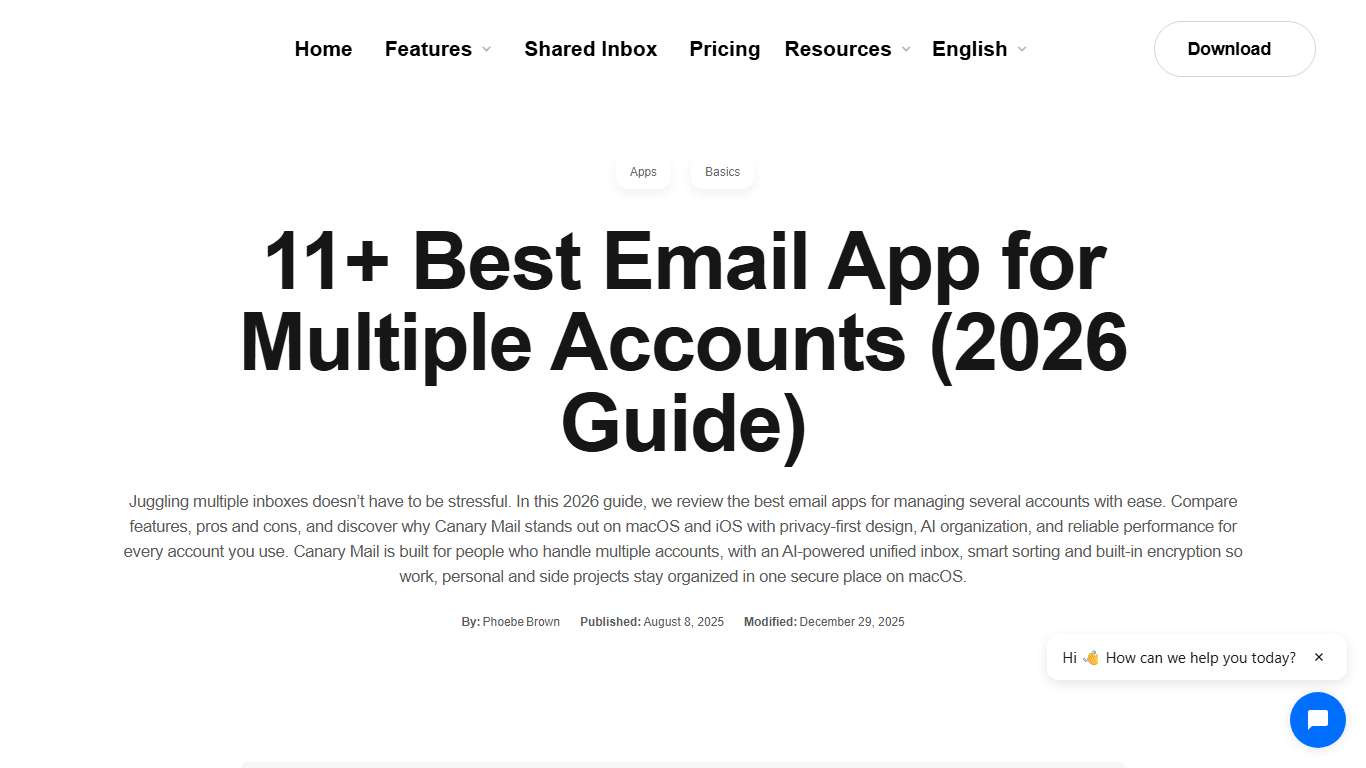 11+ Best Email App for Multiple Accounts (2026 Guide) - Canary Mail Blog